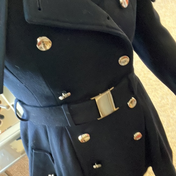 Navy blue flare coat - Picture 2 of 3